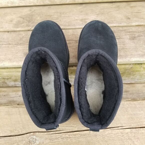 Ugg Australia Classic Mini Black Suede Leather Super Platform Chunky Boots 9 - Picture 7 of 11